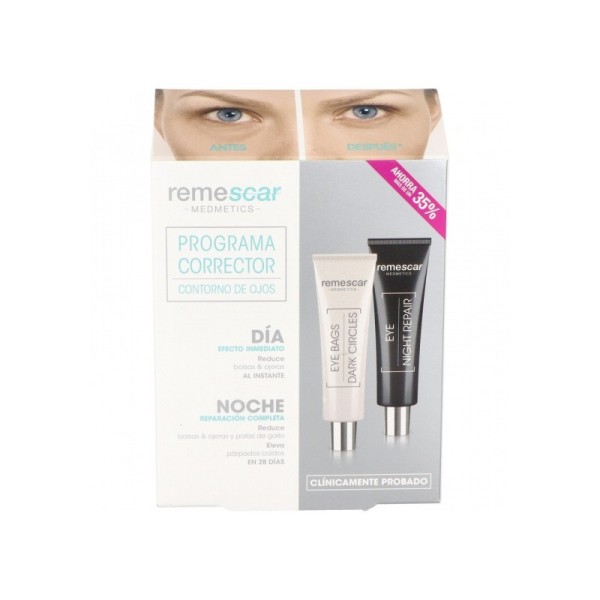 Remescar Programa Corrector Contorno de Ojos Bolsas y Ojeras + Reparador Noche 2uds