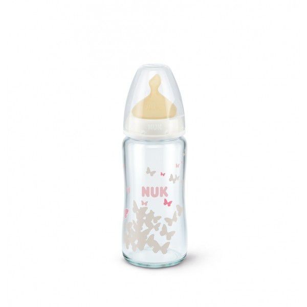 Nuk Biberón Tetina Látex Boca Ancha Cristal T-1 240ml