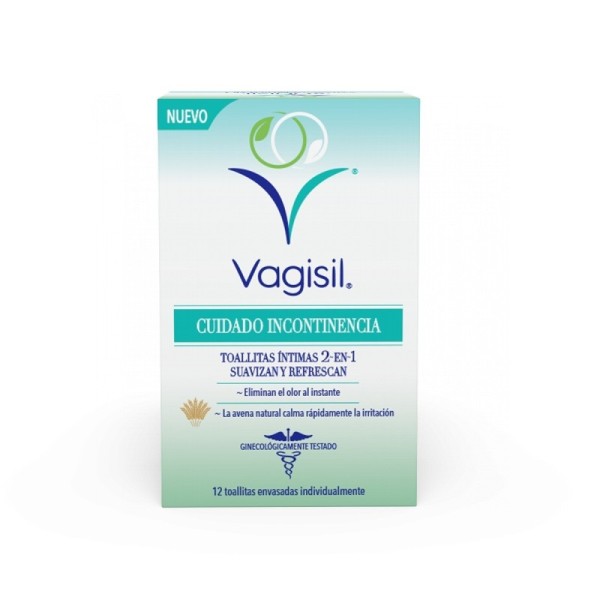 Vagisil Incontinencia Toallitas Ítimas 2 en 1 12uds